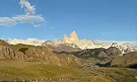Vista de los Andes australes desde el mirador en la ruta de acceso a El Chaltén.